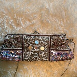 Clutch Bag Brown and Pinck